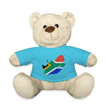 South Africa Flag Africa South African Flag - Teddy Bear - atoll blue - Front