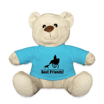 T-shirt de chien d'équitation Best Friends Horse Dog - Nounours - bleu outremer - Devant