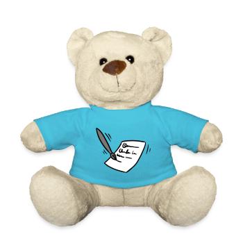 Letter fountain pen Letter ink pen gift idea - Teddy Bear - atoll blue - Front