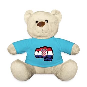 Kroatien Flagge Hand Faust - Teddy - Atollblau - Vorne