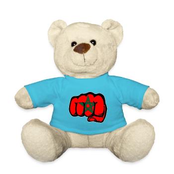 Marokko Flagge Hand Faust - Teddy - Atollblau - Vorne