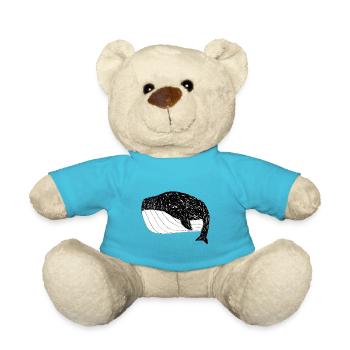 Whale sperm whale blue whale humpback whale fin whale gift - Teddy Bear - atoll blue - Front