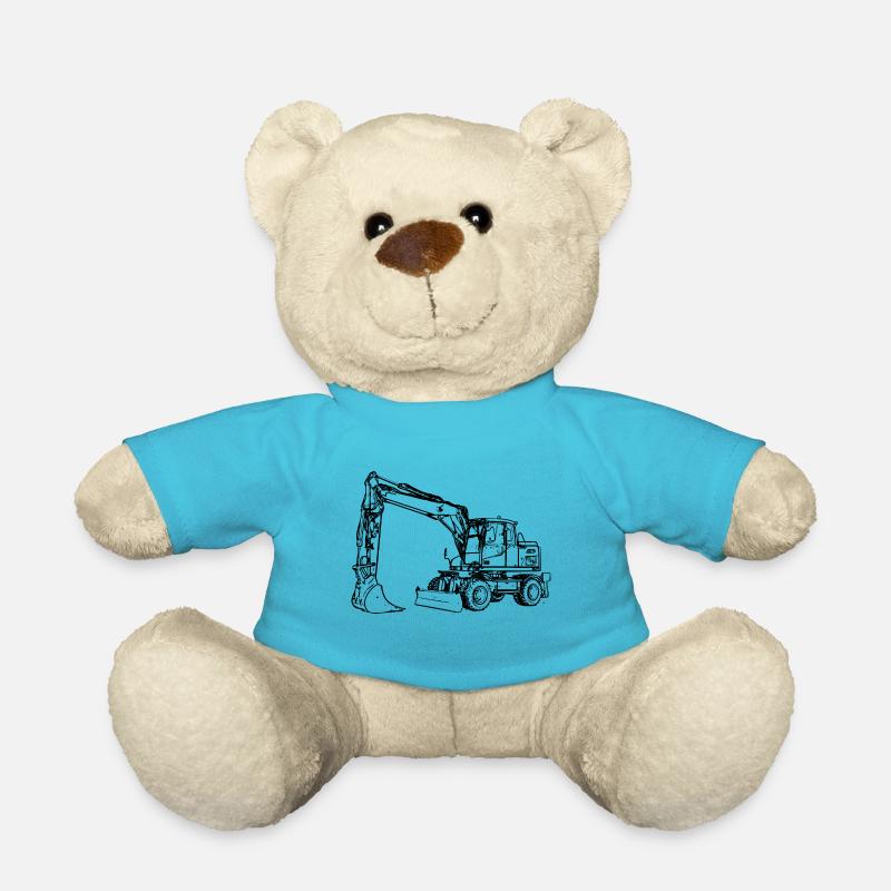 Bagger Radbagger Schaufelbagger schwarz - Teddy - Atollblau