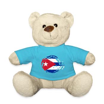 Kuba Flagge Karibik Urlaub Cuba Reise Havanna - Teddy - Atollblau - Vorne