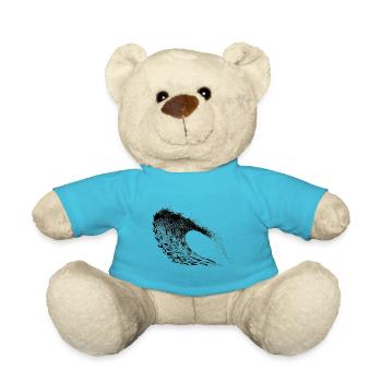 A beautiful sea wave for Mrs. Merkel - Teddy Bear - atoll blue - Front