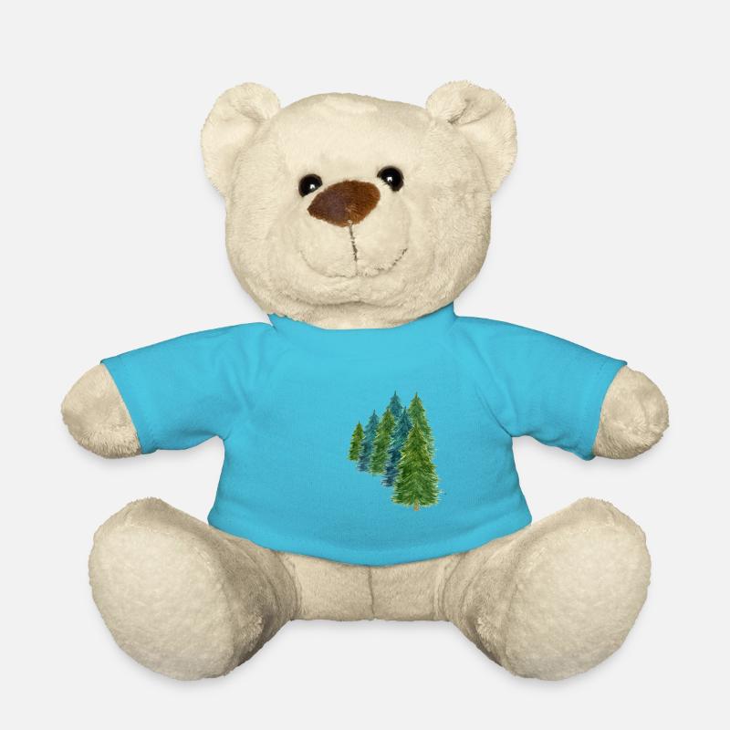Forêt de sapins - Nounours - bleu outremer