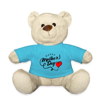 Mother's Day Muttertag Mama Mami Mom Spruch - Teddy - Atollblau - Vorne