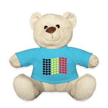 Belgique Drapeau Coeur Drapeau belge Patrie - Nounours - bleu outremer - Devant
