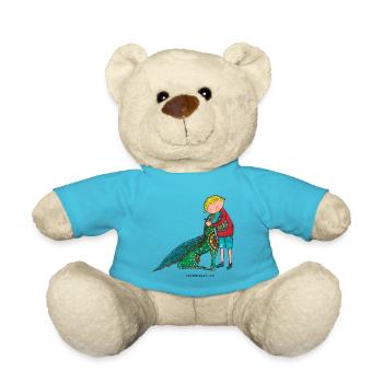 Clement and his dragon - Teddy Bear - atoll blue - Front