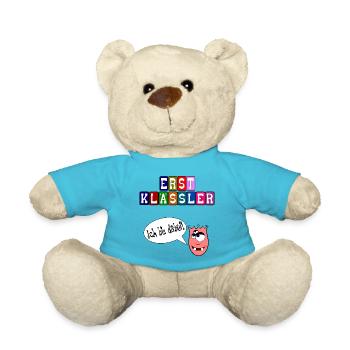 Erstklassler - Ich bin dabei - Schulanfänger - Teddy - Atollblau - Vorne