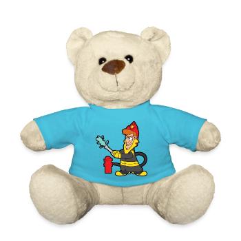 Feuerwehrmann Feuerwehr Feuer Brand Hydrant 112 - Teddy - Atollblau - Vorne