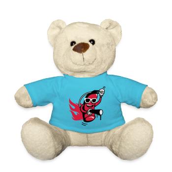 A funny fire extinguisher with glasses - Teddy Bear - atoll blue - Front