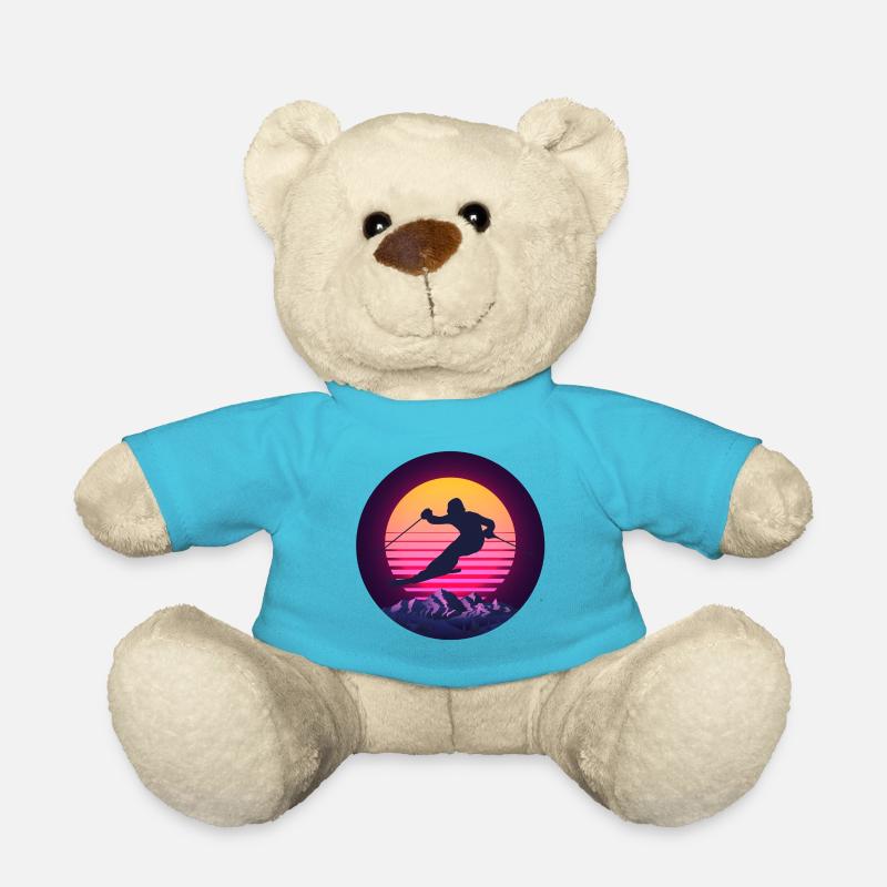 Ski Skiing Oldschool - Teddy Bear - atoll blue