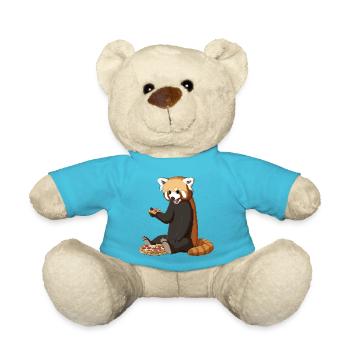 Roter Panda isst Pizza - Teddy - Atollblau - Vorne