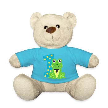 1. Geburtstag. erster Geburtstag - Teddy - Atollblau - Vorne