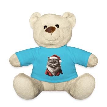 Pretty Advent cat design for all kitten owners - Teddy Bear - atoll blue - Front