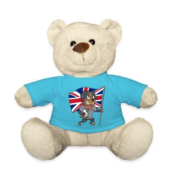 English Fan Dog - Teddy Bear - atoll blue - Front
