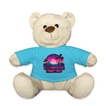 Vaporwave Artwork - Teddy Bear - atoll blue - Front