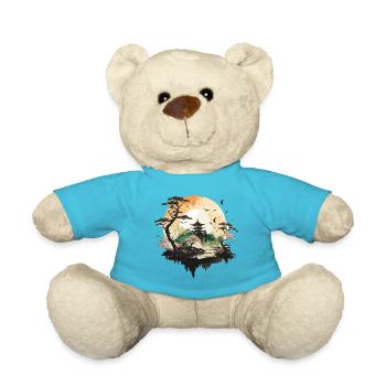 Asian Temple - Teddy Bear - atoll blue - Front