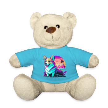 Corgi Beach Day - Teddy Bear - atoll blue - Front