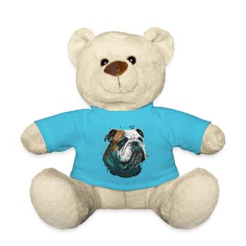 Bulldog Expression - Teddy Bear - atoll blue - Front