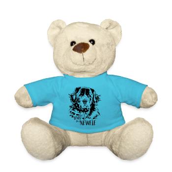 Aimé par un chien Terre-Neuve Newfie qui dit chiens - Nounours - bleu outremer - Devant