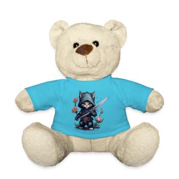 The ultimate ninja cat - Teddy Bear - atoll blue - Front