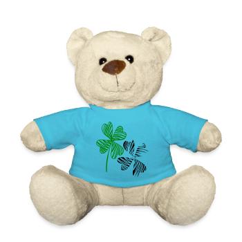 Shamrocks, happiness - Teddy Bear - atoll blue - Front