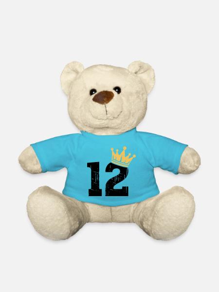 12 Krone 12. Geburtstag 12 Jahre - Teddy - Atollblau