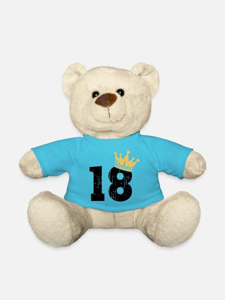 18 Crown 18th Birthday 18 years old - Teddy Bear - atoll blue