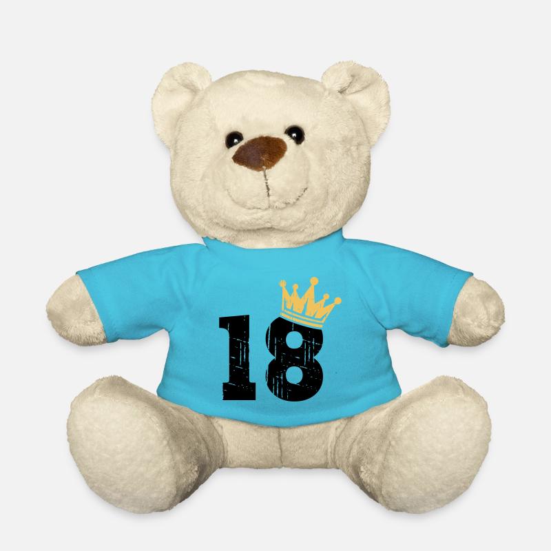 18 Crown 18th Birthday 18 years old - Teddy Bear - atoll blue