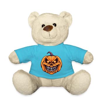 Citrouille effrayante d’Halloween avec visage - Nounours - bleu outremer - Devant
