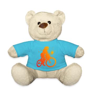 Mountainbiker MTB Radfahren Damen Herren - Teddy - Atollblau - Vorne