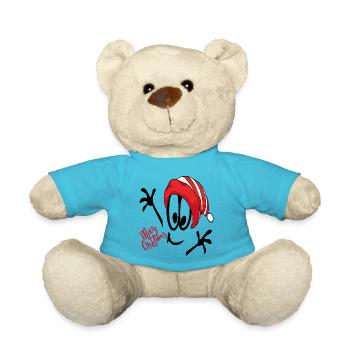 Weihnachtsmann Merry Christmas Comic - Teddy - Atollblau - Vorne