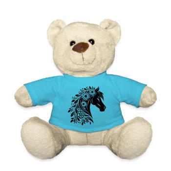 Fleurs de tête de cheval - Nounours - bleu outremer - Devant