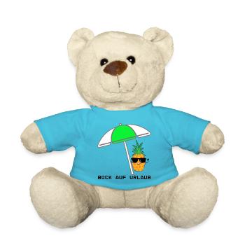 Coole Ananas mit Sonnenschirm und Sonnenbrille - Teddy - Atollblau - Vorne