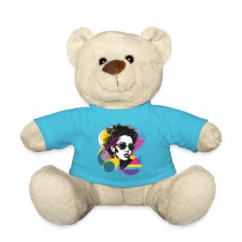 Frau Sonnenbrille Kunst Mode Modern Trend Bunt - Teddy - Atollblau - Vorne