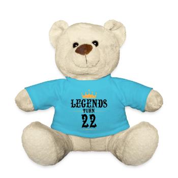22 Birthday, Legends Turn 22 - Teddy Bear - atoll blue - Front