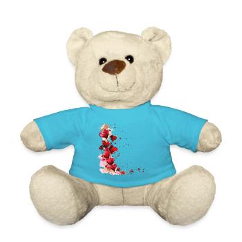 Herzen Herzmotiv Rot Liebe Romantisch Valentinstag - Teddy - Atollblau - Vorne