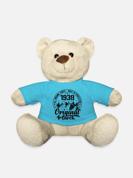 1938 mars Original : 86 Ans cadeau Anniversaire - Nounours - bleu outremer