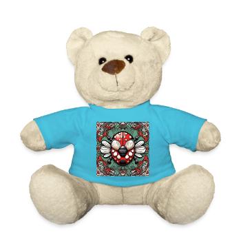 Ladybug / Lucky Charm / Dotted / New Year - Teddy Bear - atoll blue - Front