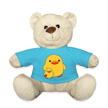 Baby Duck Child Sister Brother Ducks Siblings - Teddy Bear - atoll blue - Front