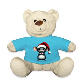 Santa Claus Mouse - Teddy Bear - atoll blue - Front