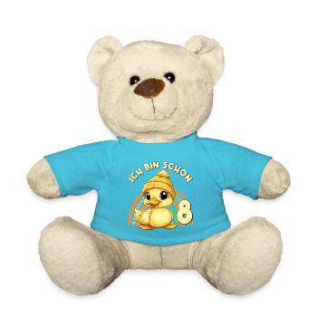 8. Geburtstag Ente Regenbogen Süß Niedlich - Teddy - Atollblau - Vorne