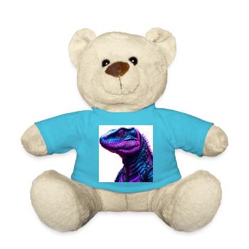 Futuristische Echse in Neonfarben - Teddy - Atollblau - Vorne