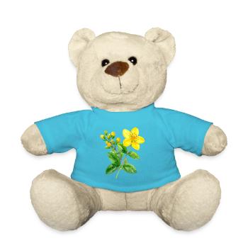 Johanniskraut – botanisches Aquarell - Teddy - Atollblau - Vorne