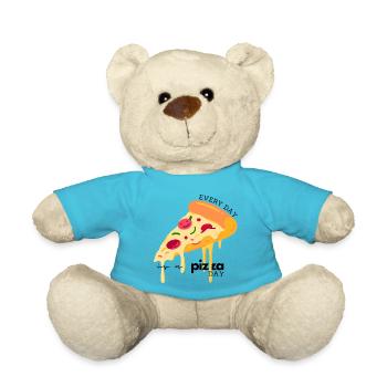 Chaque jour est un jour de pizza – Funny Pizza Lover - Nounours - bleu outremer - Devant