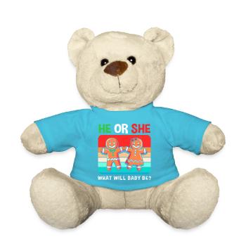 Werdender Papa werdende Väter Weihnachten - Teddy - Atollblau - Vorne