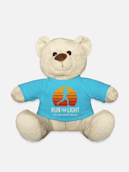 Retro Running T-Shirt für Läufer & Fitness-Fans - Teddy - Atollblau