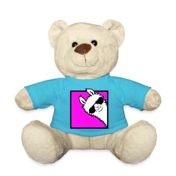 Lama Cool jette un œil autour des lunettes de soleil latérales du coin Alpaga - Nounours - bleu outremer - Devant